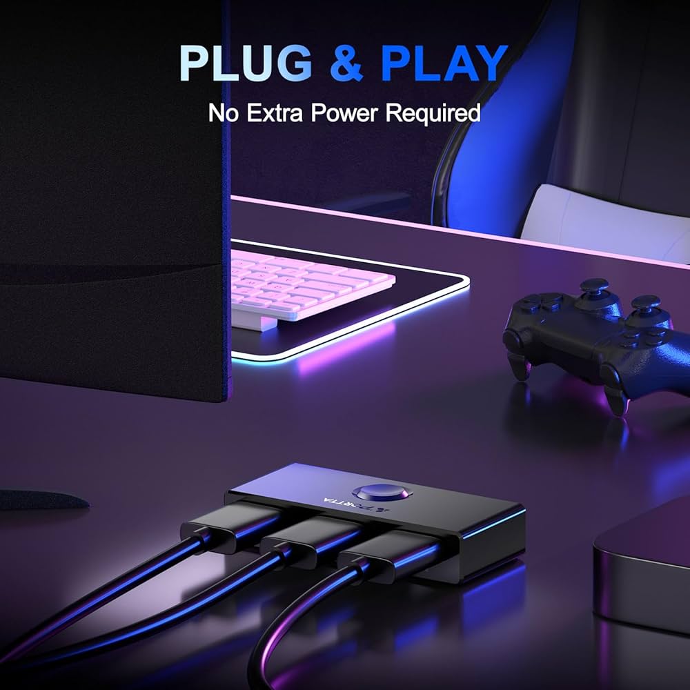 Amazon.com: HDMI Switch 4K 60Hz, PORTTA Bi-Directional HDMI